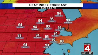 Metro Detroit weather: Highs in the 90s Sunday