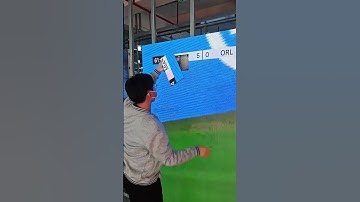 The technician is adjusting the module for the reverse.#ledscreen #leddisplay #ledwall #eagerled