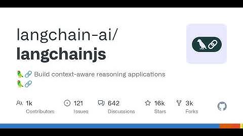 GitHub - langchain-ai/langchainjs: 🦜🔗 Build context-aware reasoning applications 🦜🔗
