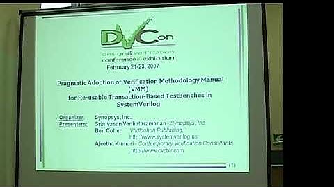 CVC - free session on SystemVerilog Verification Methodology