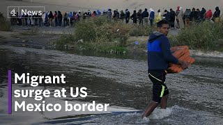 Thousands of people cross Rio Grande to US from Mexico on Sunday night alone
