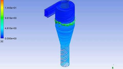 Cyclone separator simulation for Reflect(10mm) boundary condition