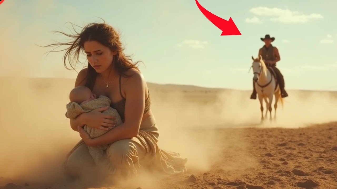 Apache viudo descubre a una madre protegiendo a su bebé bajo una tormenta de arena… hasta que