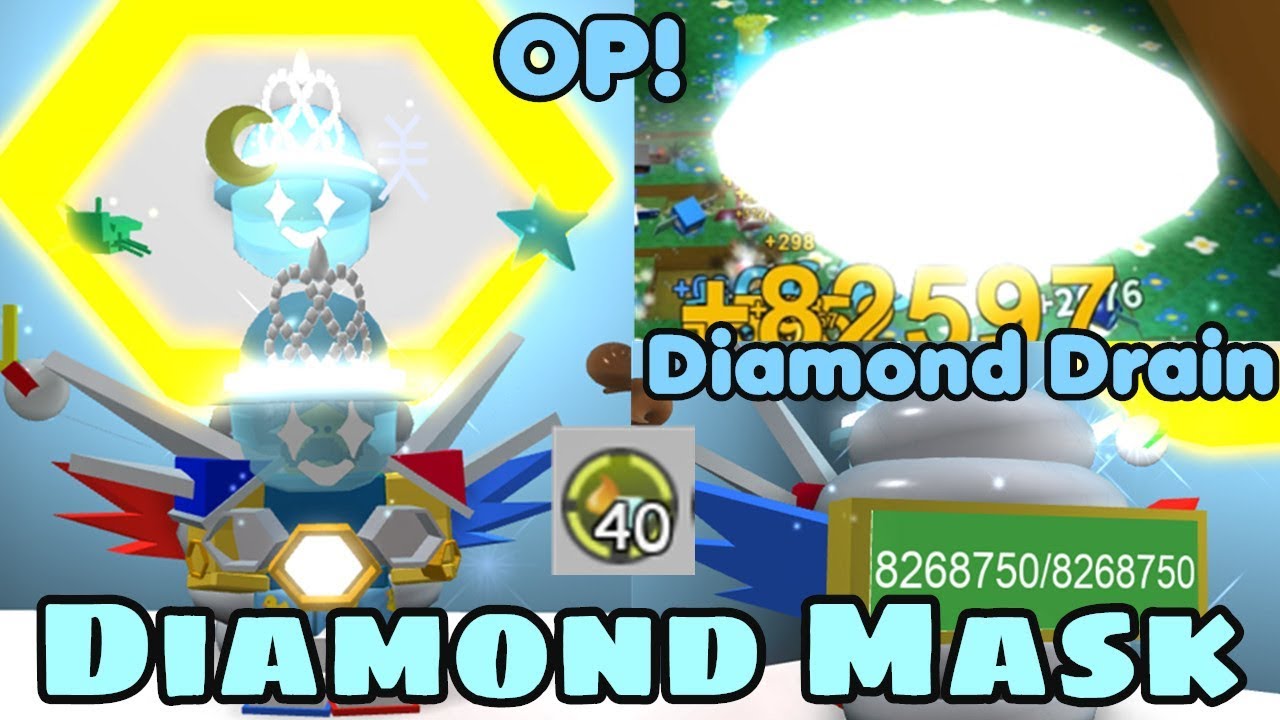 I Got Diamond Mask 8 Million Bag Space Diamond Drain Op Bee Swarm Simulator Youtube - how to get free diamond egg in bee swarm simulator roblox youtube
