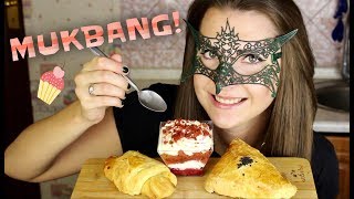 картинка: МУКБАНГ Чаепитие, круассан и торт КРАСНЫЙ БАРХАТ *ДИЕТЫ И ПОХУДЕНИЕ*/Mukbang Tea, cake and croissant