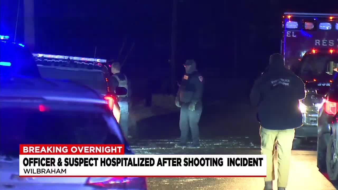Wilbraham officer shot during call, suspect in custody - YouTube