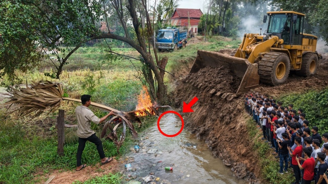 First Start Wonderful Project ! Landfill Flooded Pond By Dozer Pushing Soil With Dump Truck 5Ton