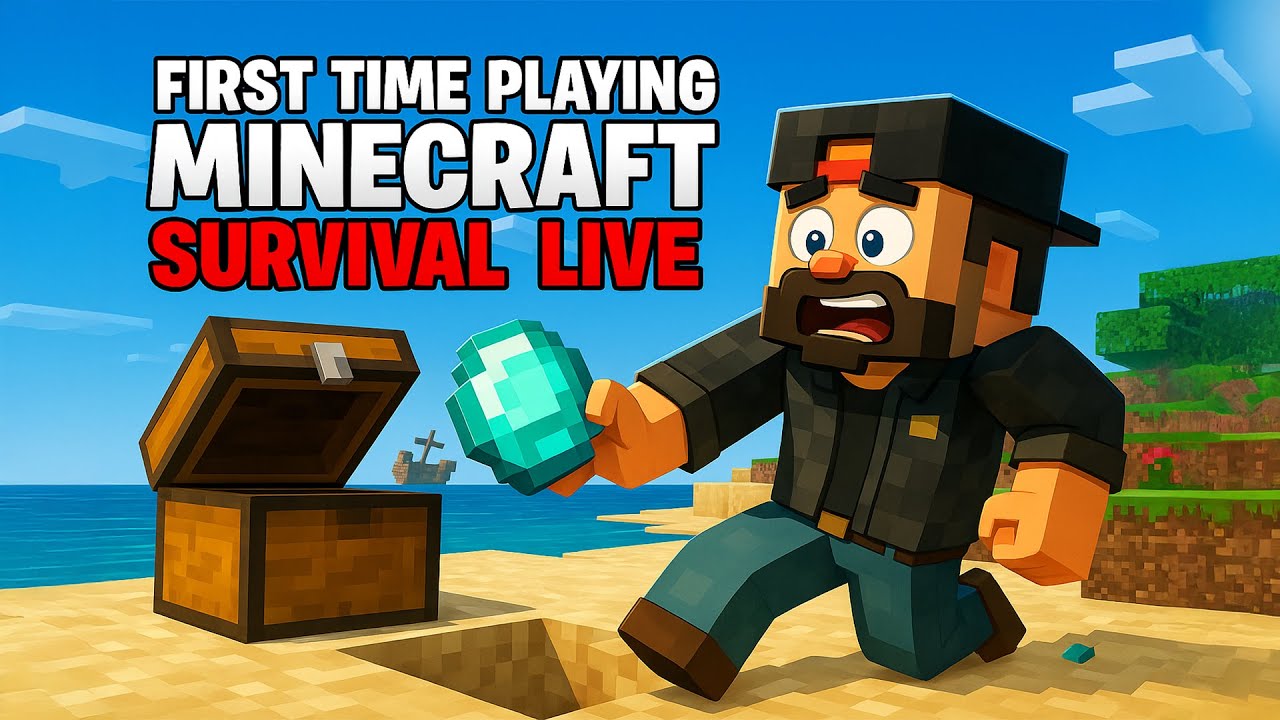 "FIRST TIME Playing Minecraft Survival 😱 | Can I Survive My First Night ...