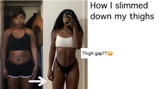 How I lost my thigh fat, slim and toned my legs | Thigh gap| weight loss journey | Aisha butterfly