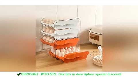 Automatic Scrolling Egg Rack Refrigerator Eggs Storage Box Holder Storage Box Egg Double-Layer Drawe