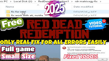 Red Dead Redemption exited unexpectedly Fix 2025 | RDR  Access Violation Fix | Download RDR 1 Free