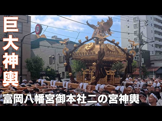 深川八幡祭り2025年 御本社二の宮神輿 (二部会渡御) - YouTube