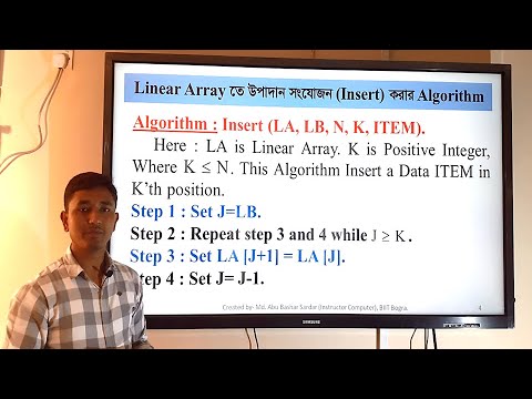 Inserting into a linear array algorithm in Data Structure | Bangla ...