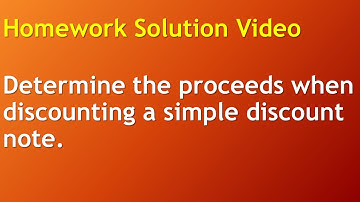 Discounting a Note Before Maturity - Working with a simple discount note