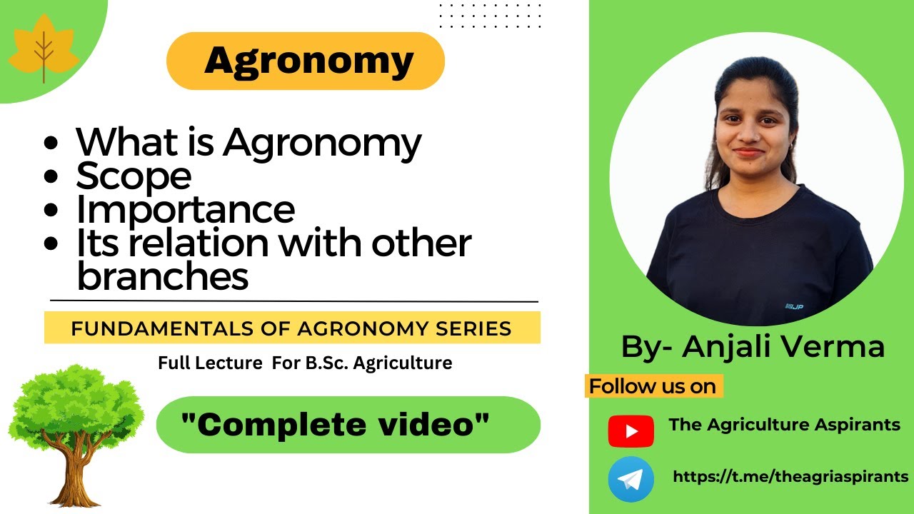 Agronomy | Importance and scope | Relation with other branches | Bsc ...