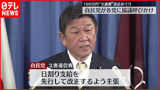 【自民党】“文通費見直し”各党に協議呼びかけ