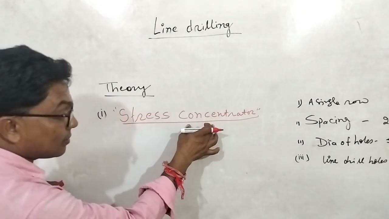 Line drilling a controlled blasting technique