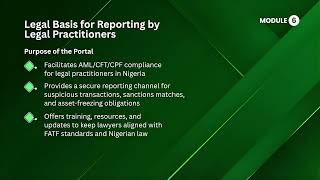 MODULE 6: REPORTING OBLIGATIONS OF LEGAL PRACTITIONERS