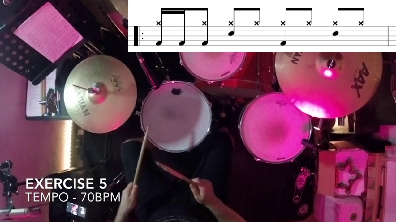 Free Drum Lesson: Ten grooves to develop bass drum/hi hat limb separation and independence