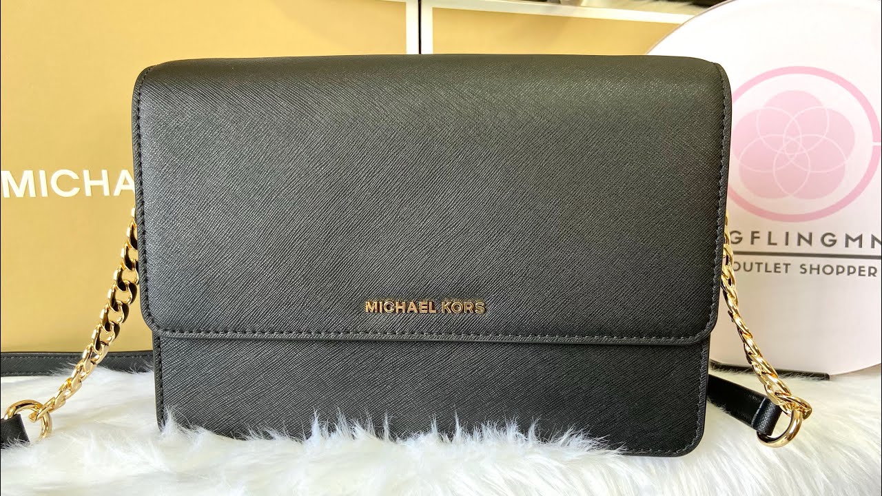 Michael Kors Daniela Large Saffiano Leather Crossbody Bag - Black