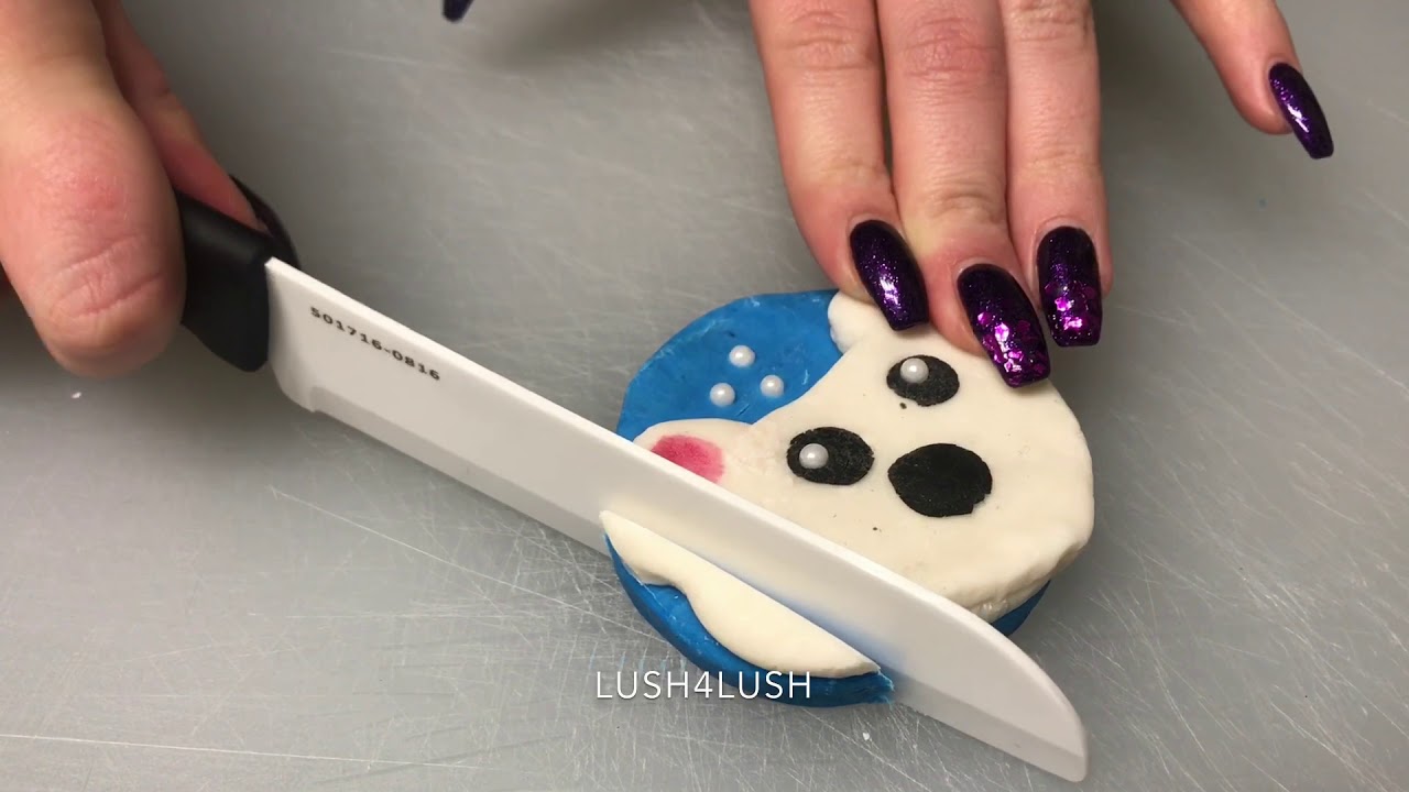 Polar Bear bubble truffle - Organicare LLC - ASMR satisfying cutting