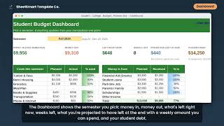 Student & College Budget Planner: Full Walkthrough, Every Tab Explained (Excel and Google Sheets)