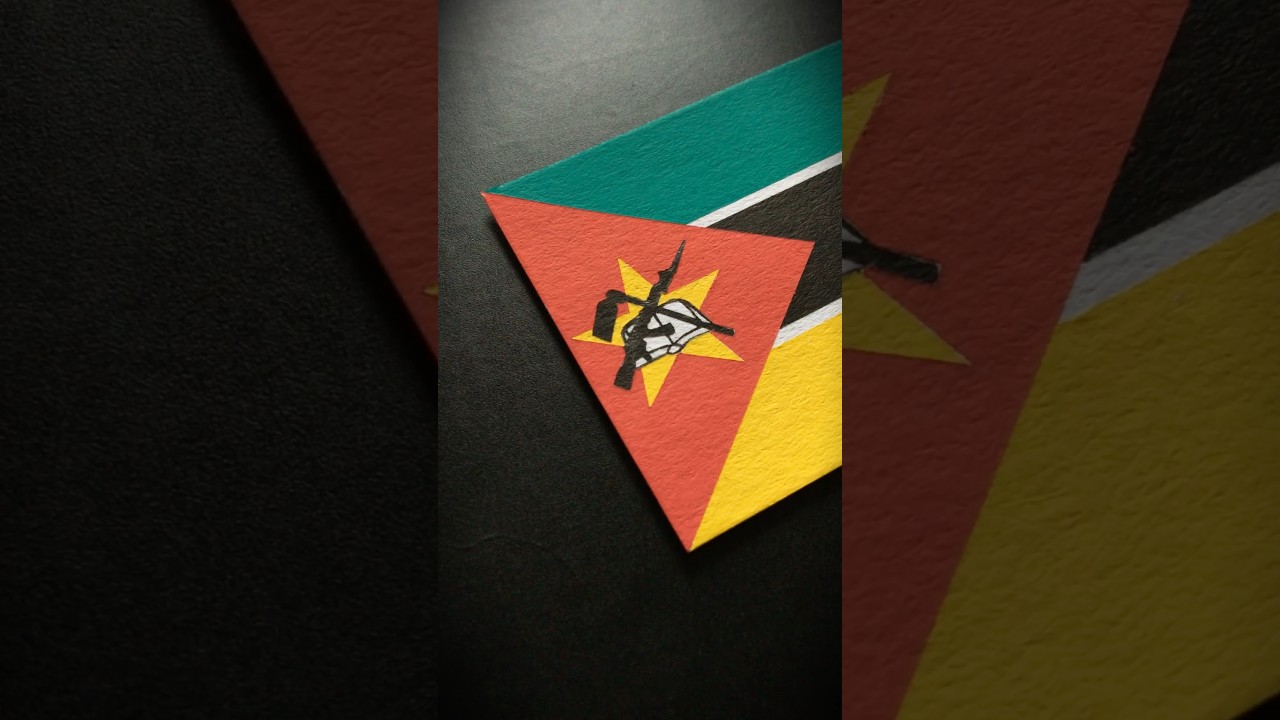 MOZAMBIQUE 🇲🇿 Flag Drawing #africa #flagsdrawing #posca