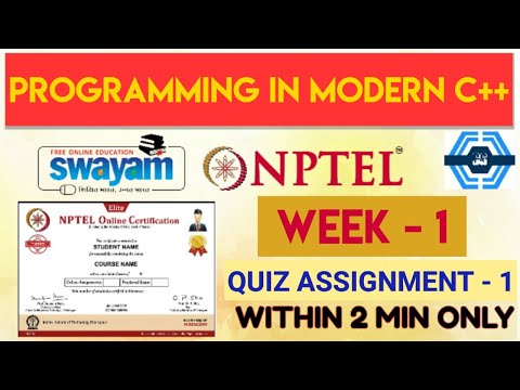 Programming In Modern C++ Week 1 Quiz Assignment Solution | NPTEL | SWAYAM | 2023
