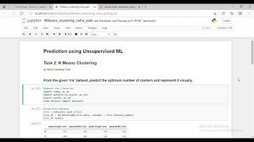 Task 2: K Means Clustering- The Sparks Foundation