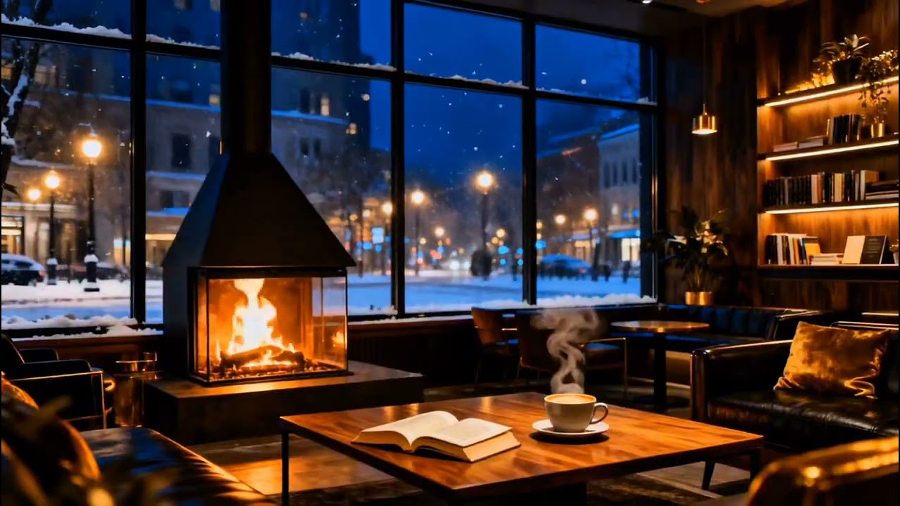 Snow on the Glass ❄️ Afterhours by the Window with Winter Urban Piano Jazz for Quiet Focus