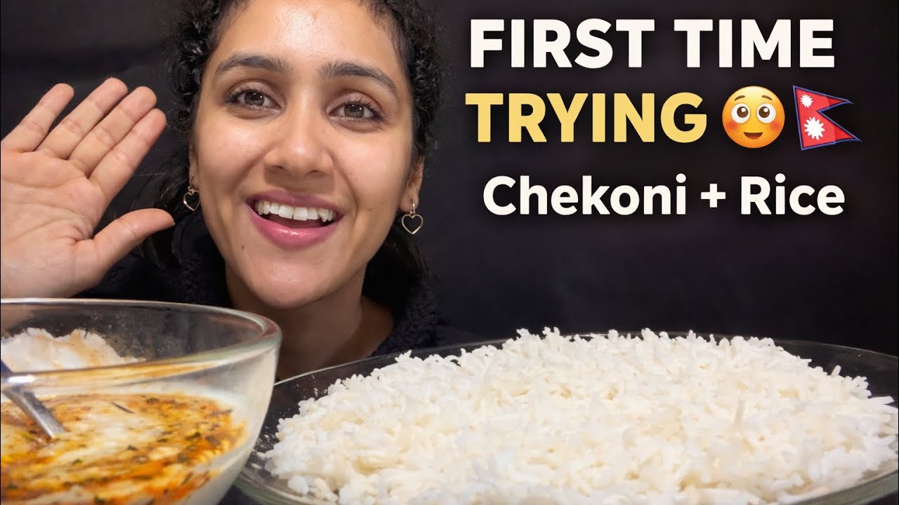 Nepal on my plate 🇳🇵 Real mukbang 🔥 Chekoni + Basmati rice 