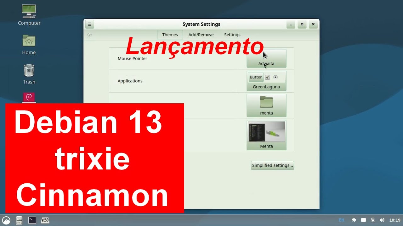 Debian 13 trixie Cinnamon lançado. Leve, Estável e Rápido. - YouTube