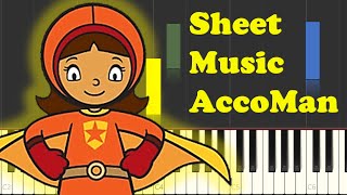 🎼 Sheet Music AccoMan – WordGirl Theme Song Piano Sheet Music 🎵
