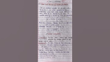Mean and variance of a random variable