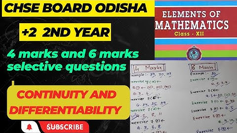 CHSE math most important Questions ||Continuity and Differentiability||Class 12 Board exam 2023