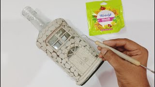 Glass Bottle House | DIY | Clay Bottle Art Decoration Ideas