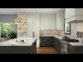 Kitchen design  3d animation lshape kitchen shaker door style