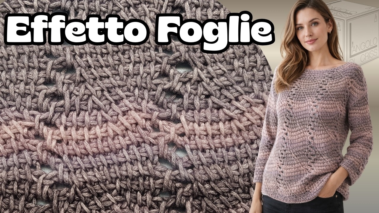 Punto Foglie all’Uncinetto Tunisino - Effetto WOW Facile e Moderno