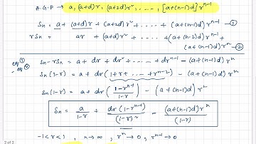 Arithmetic geometric progression | Sum of n terms in AGP | Sum of infinite terms in AGP