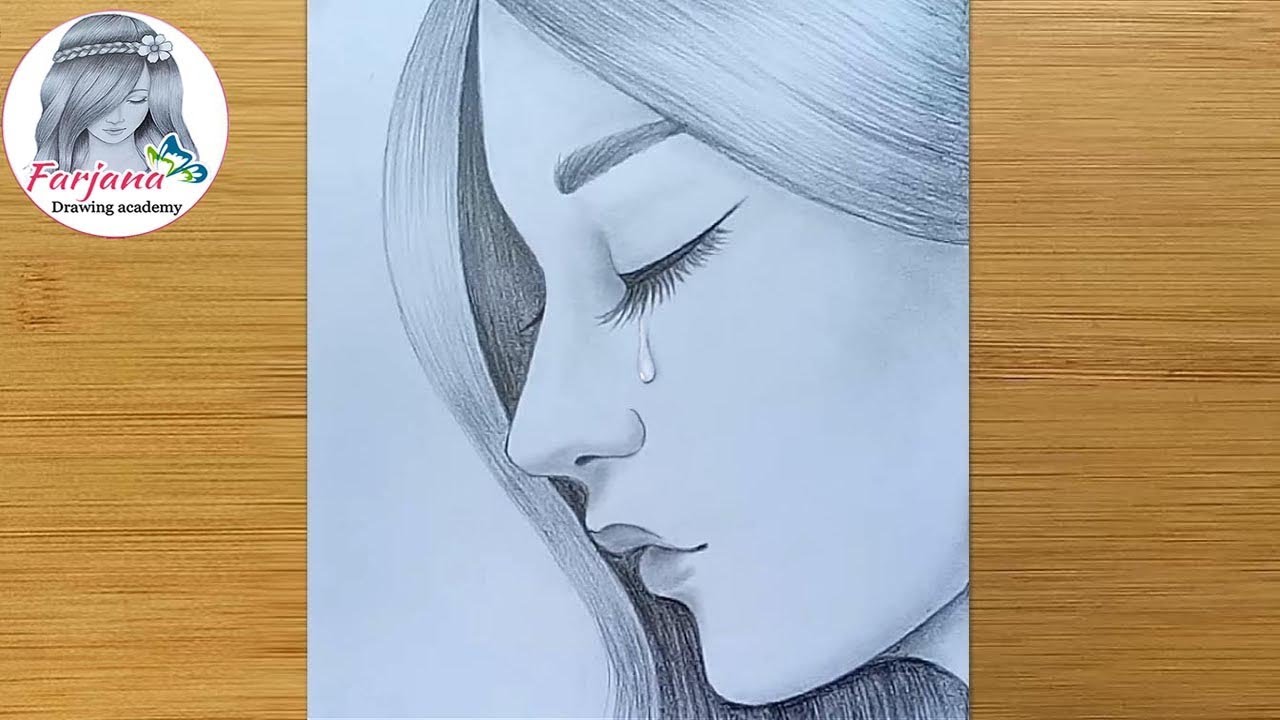 How To Draw A Sad Girl Step By Step Pencil Sketch