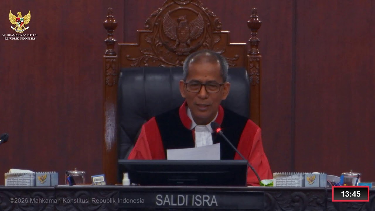 Sidang Perkara Nomor 01/PHPU.PRES-XXIV/2026. Jum'at, 2 Oktober 2026.