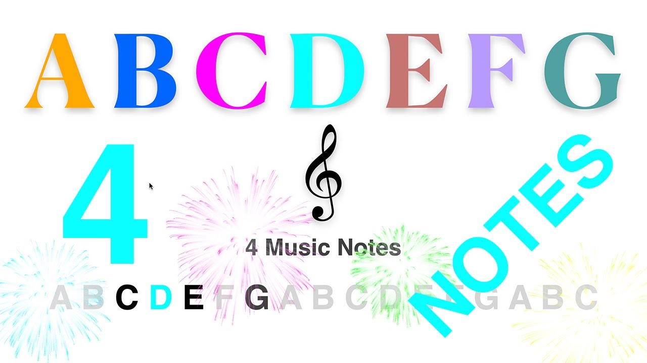 4 Notes, New Color Note: D - Read Music Notes in Treble Clef