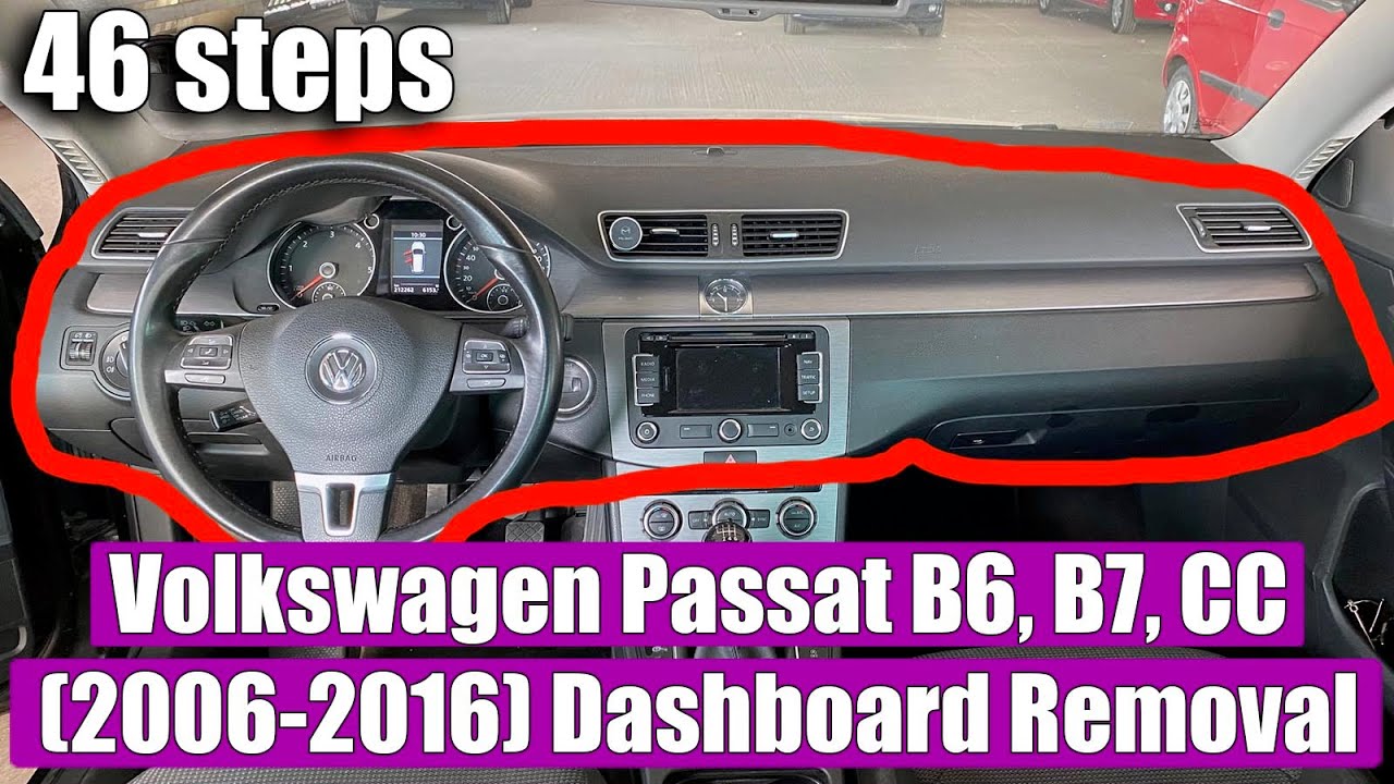 TUTORIAL: How to remove Dashboard on VW Volkswagen Passat B6 3C, B7 & CC  (2006-2016) in 46 steps 