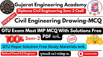 CtoD Civil Engineering Drawing GTU IMP MCQ | GTU Exam Sem-2 IMP Solutions 📚 PDF Free 📑|#gtuexam#ctod
