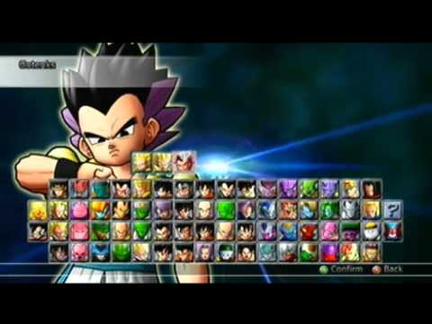 Dragon Ball Raging Blast 2 All Characters On Select Screen Youtube