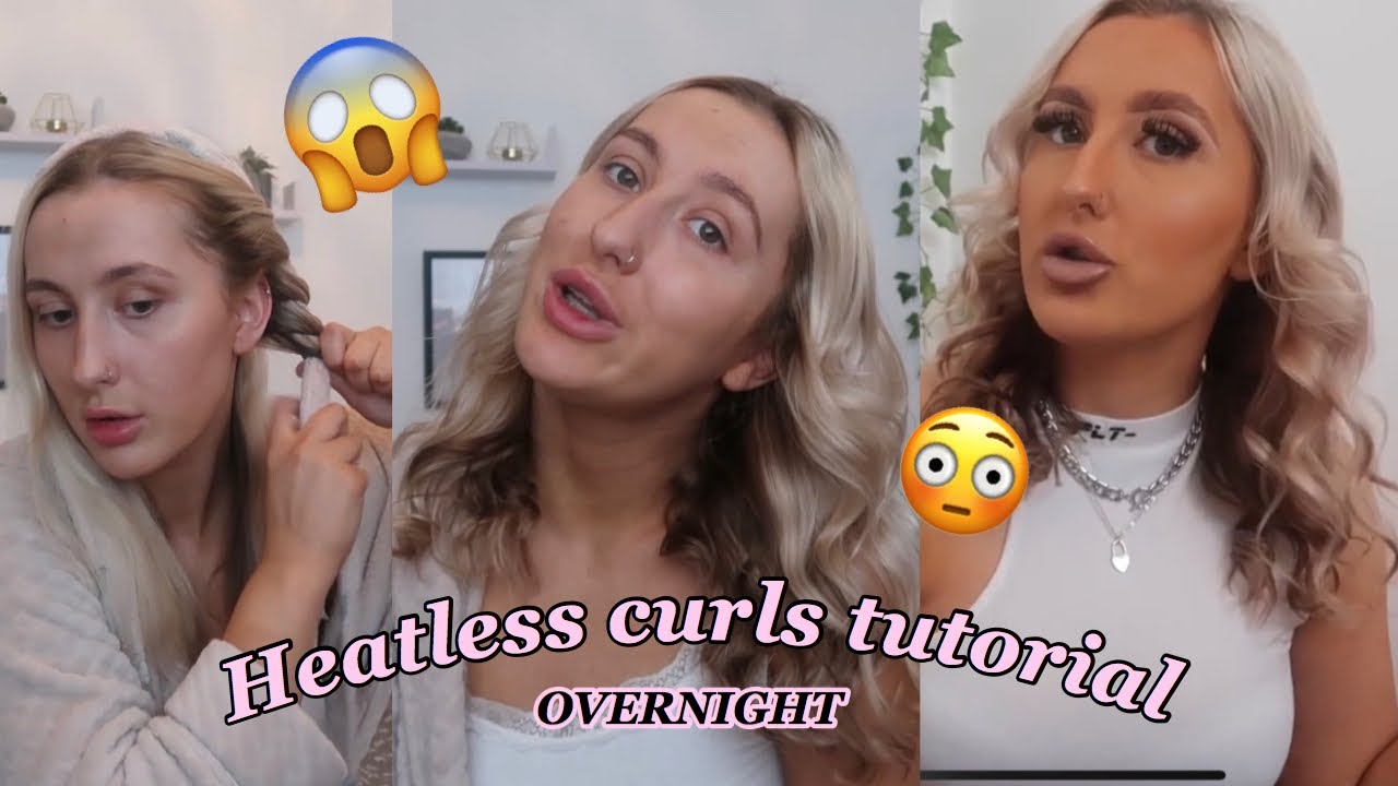 EASY HEATLESS CURLS HAIR TUTORIAL ROBE BELT??! YouTube
