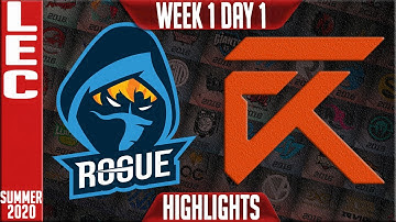 RGE vs XL Highlights | LEC Summer 2020 W1D1 | Rogue vs Excel