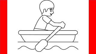 How To Draw Person Rowing Boat Emoji - Step By Step Drawing