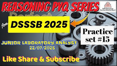 DSSSB REASONING|| TARGET DSSSB 2025||PRACTICE SET 15 @dsssbexamwindow #dsssbexamwindow