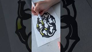 Is this the MOST satisfying craft? 🤔💚 #art #linocut #painting #satisfying #printmaking #carving